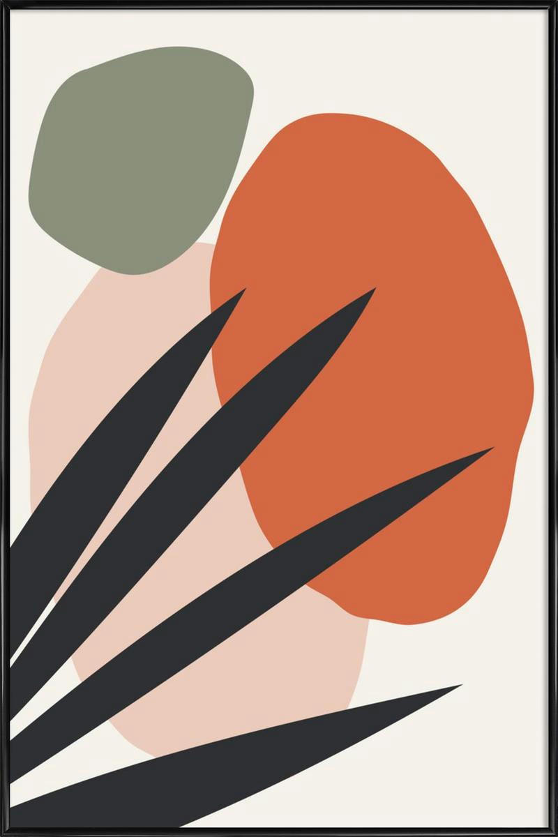 REACH - Affiche dans cadre standard (noir) rouge & vert 40x60