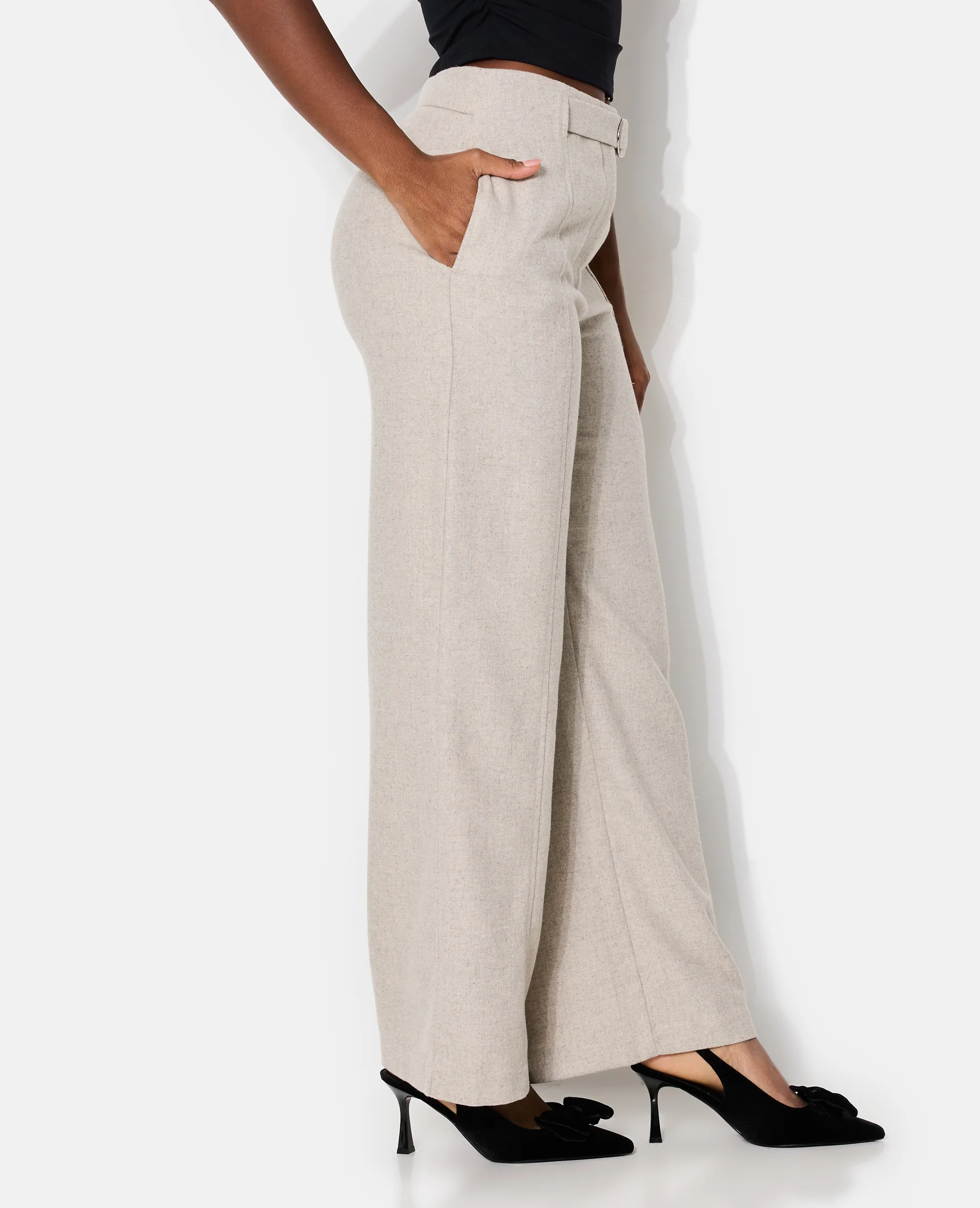 Pantalon droit avec laine