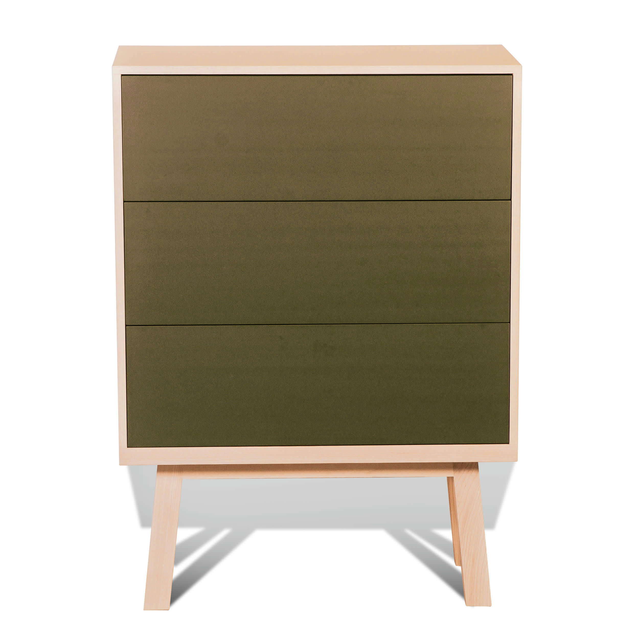 KUBE - Commode 3 tiroirs de 90 cm de large, en frêne