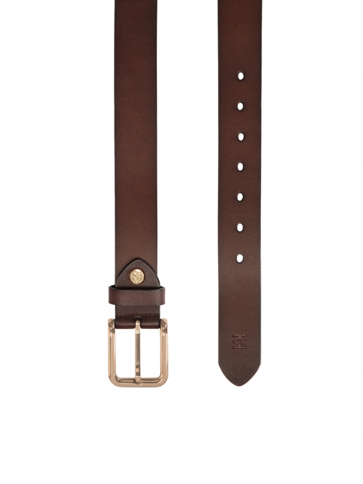 Dark brown smooth leather belt
