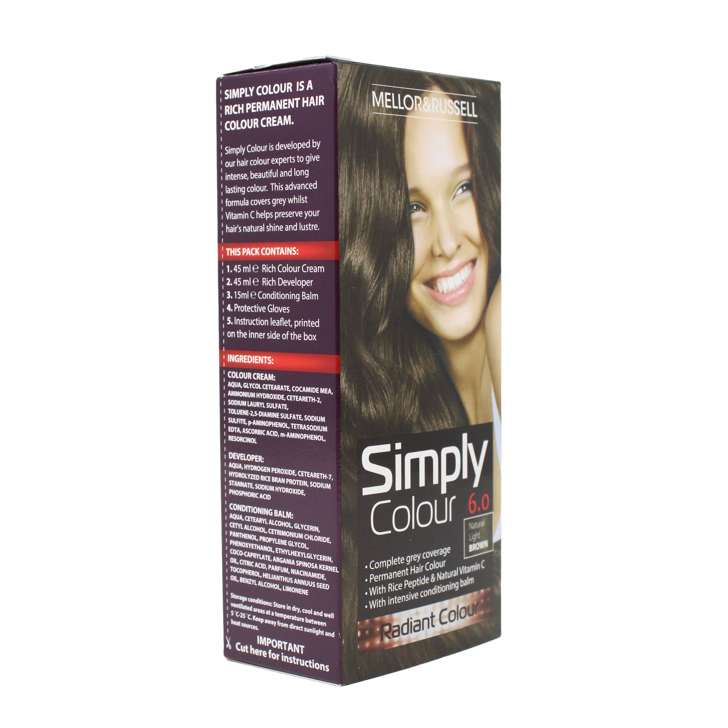 Simply Colour Permanent Hair Dye – Natural Light Brown (6.0)