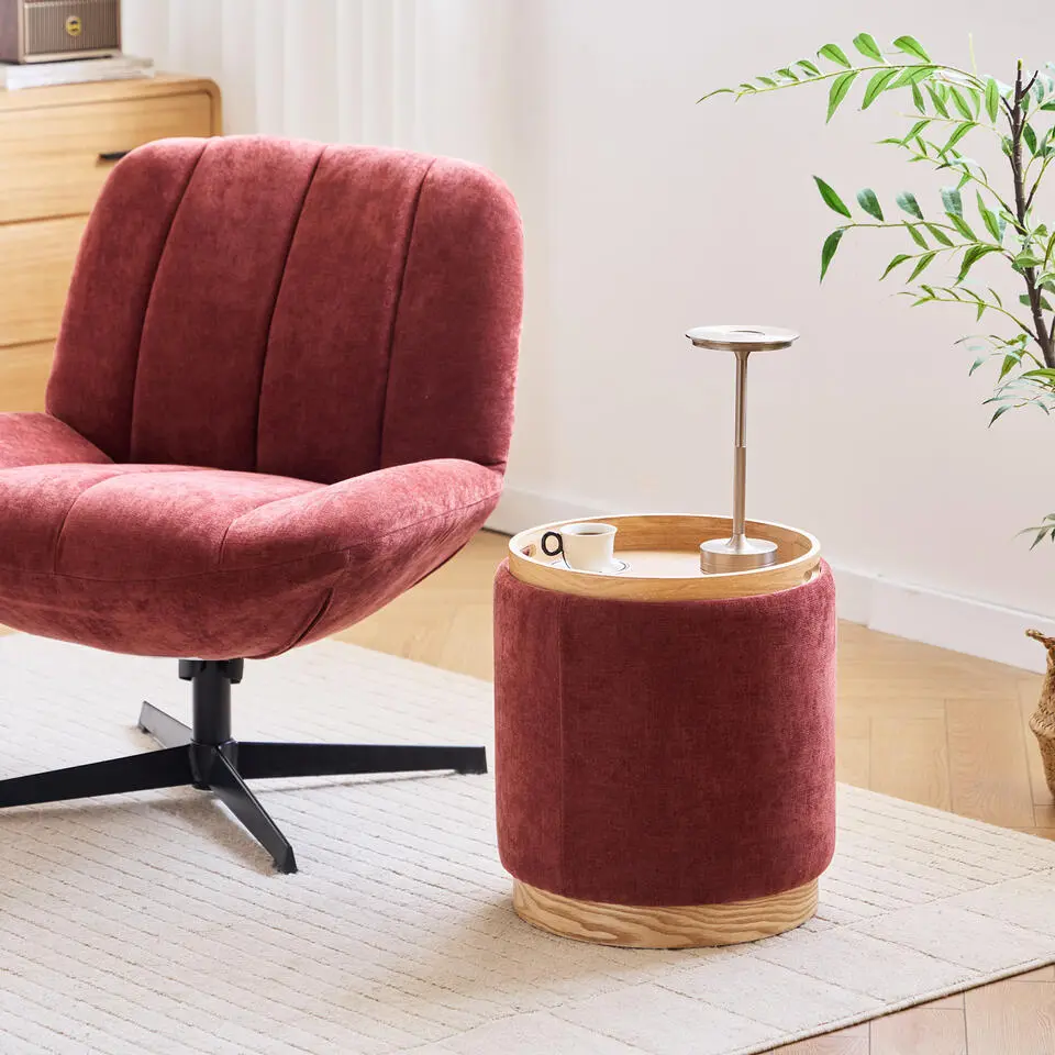 Bruine houten salontafel met opbergruimte