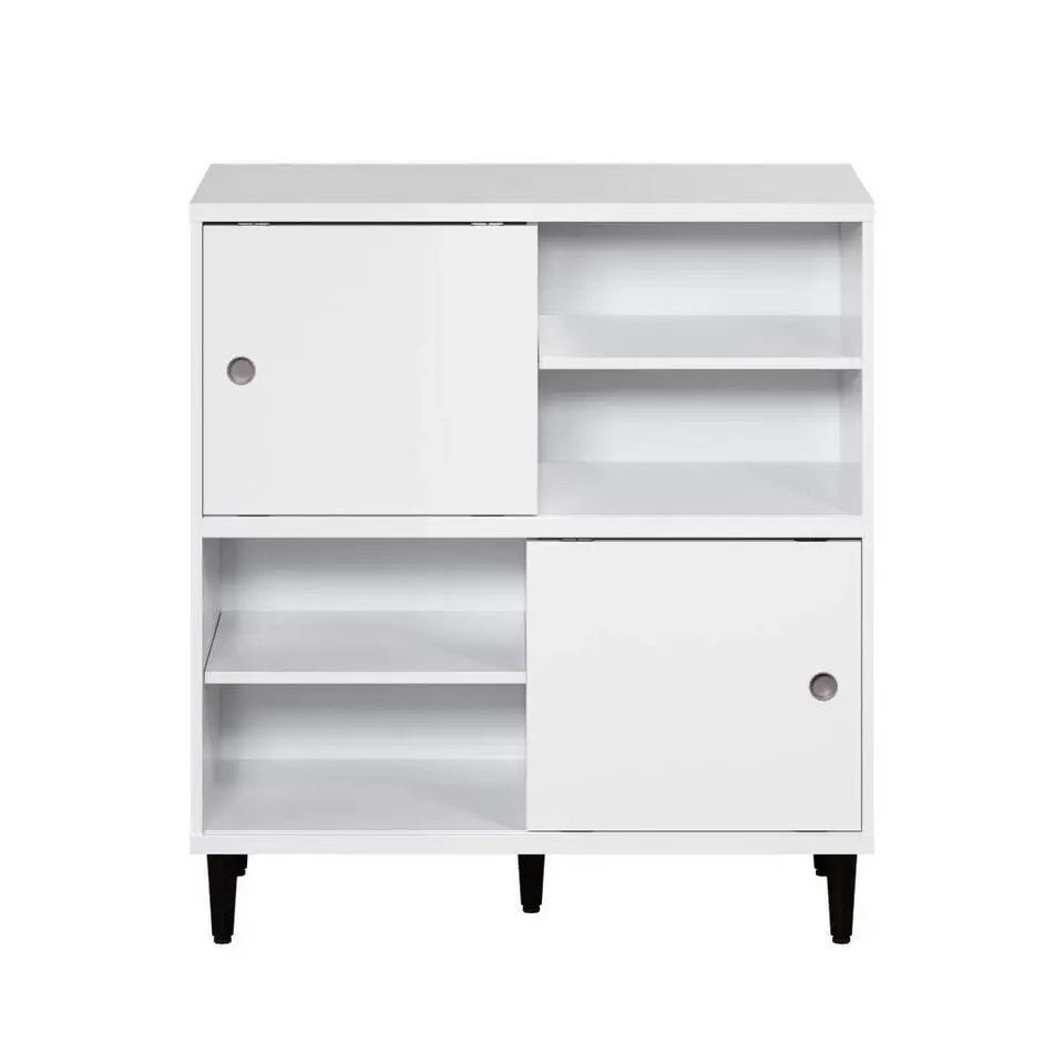 Hioshop Evolution wandkast 2 deuren- 4 planken wit- zwart