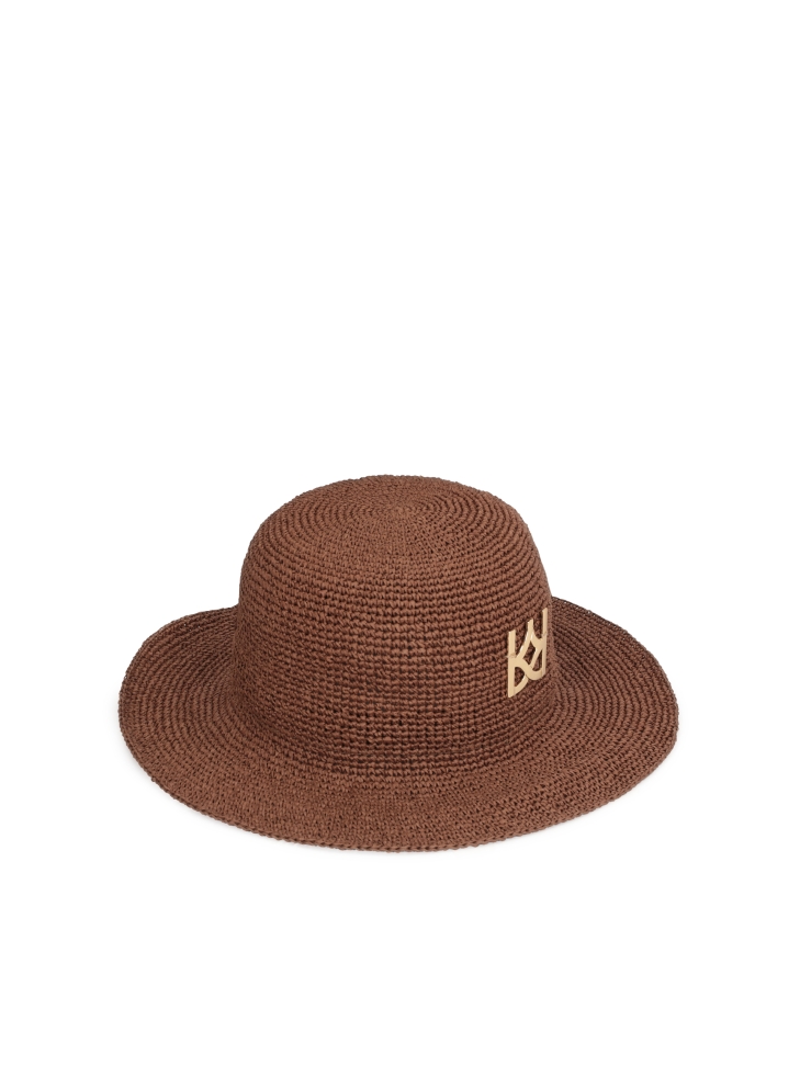 Straw hat with a monogram