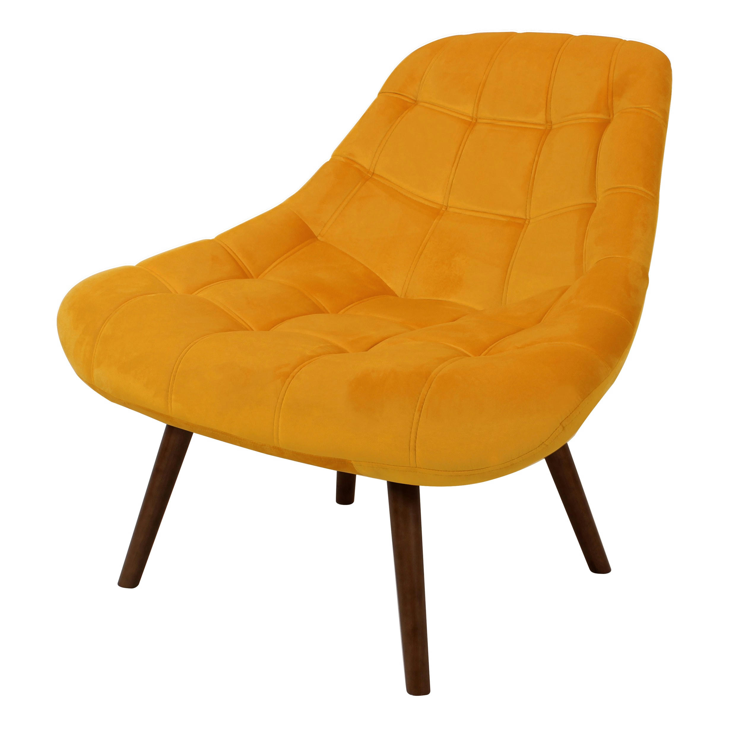 OLAF - Fauteuil en velours jaune