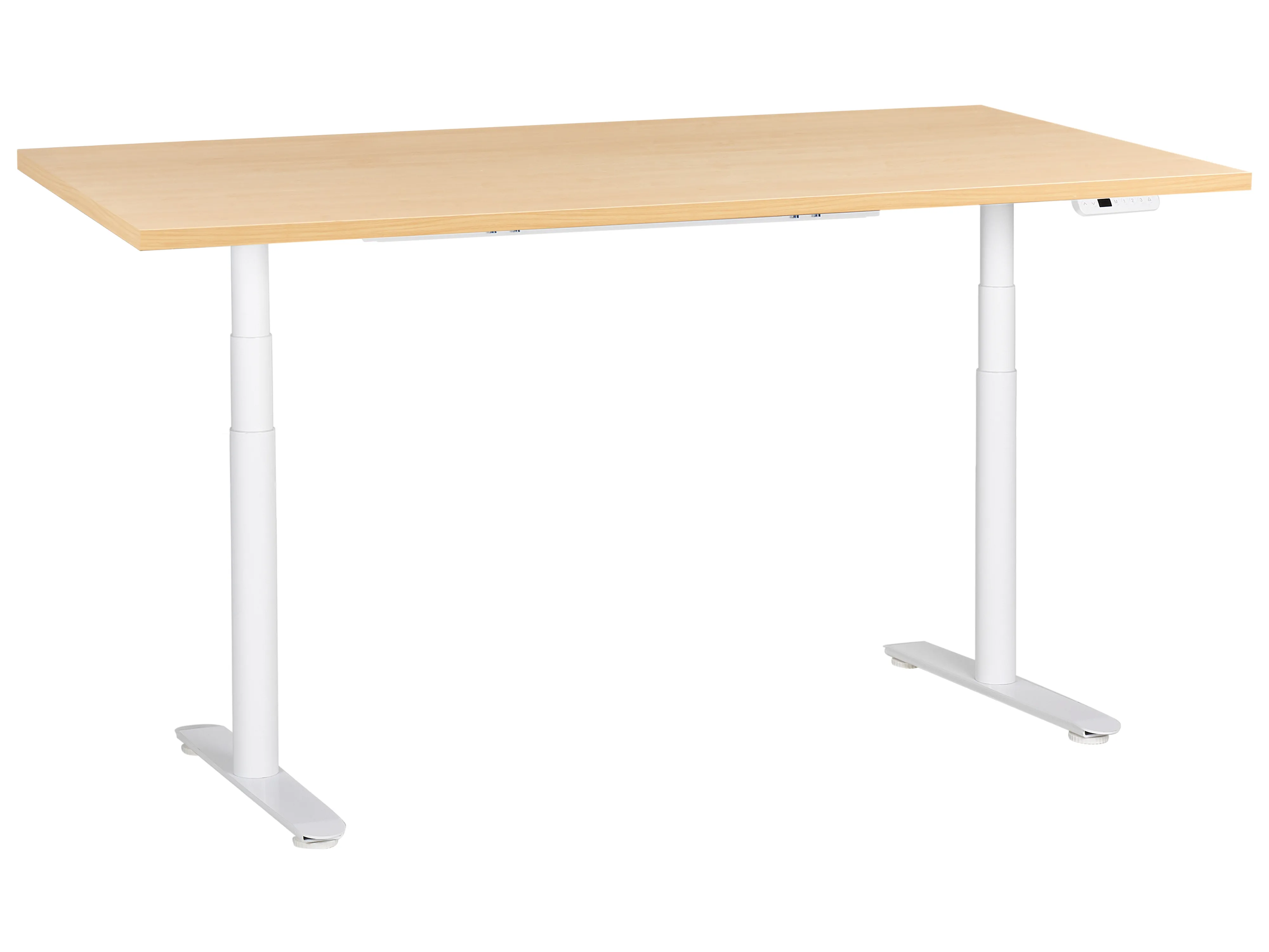 Electric Adjustable Standing Desk DESTINAS Light Brown/ White 180 cm 72 cm