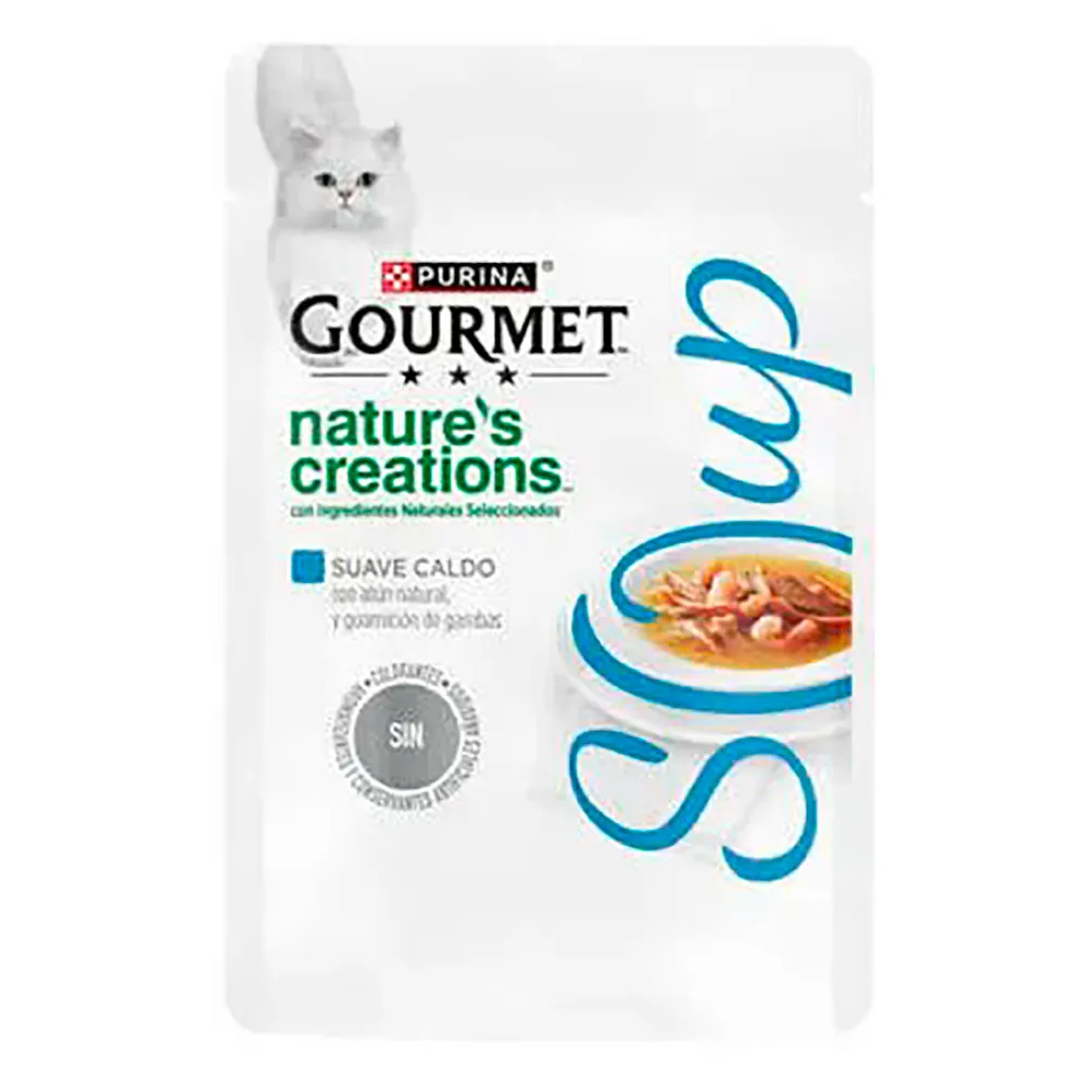 Purina Gourmet Soups tuna and shrimp wet cat food 32x40g