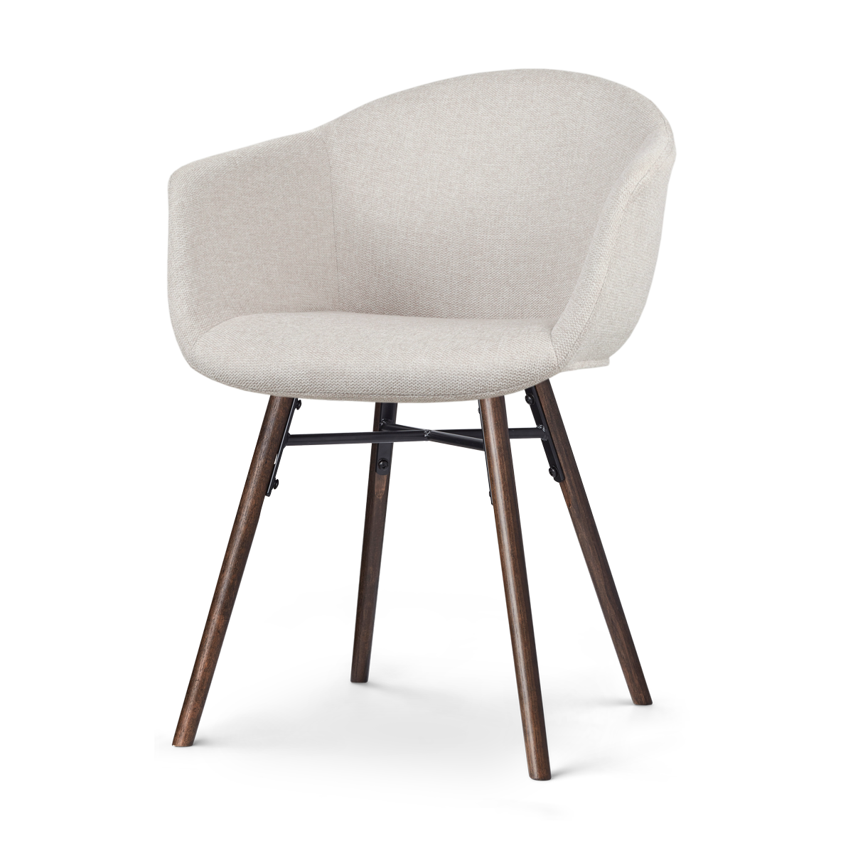 Nolon Nena-Otis Eetkamerstoel Beige - met Armleuning - Walnoot