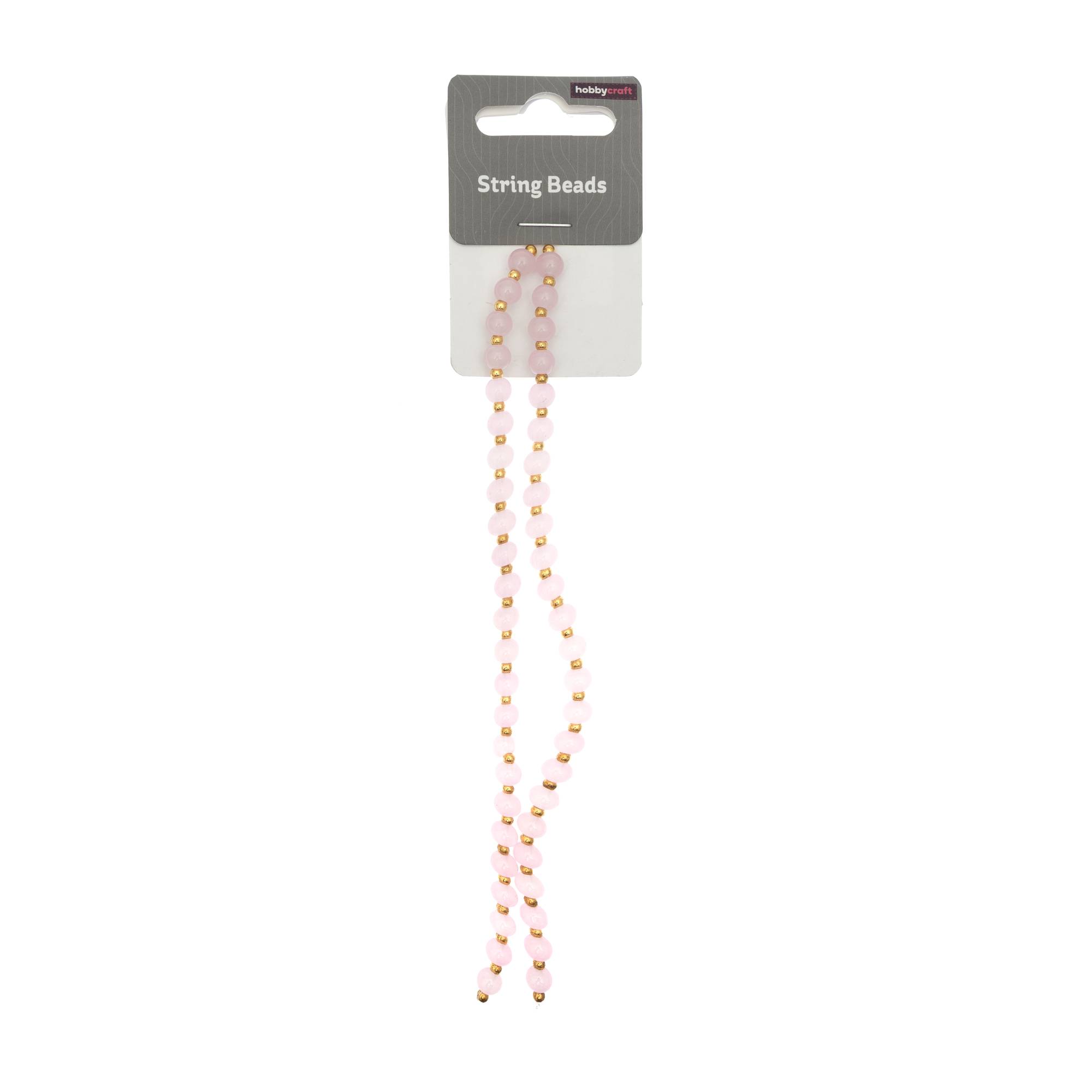 Pink and Gold String Beads 18cm 2 Pack