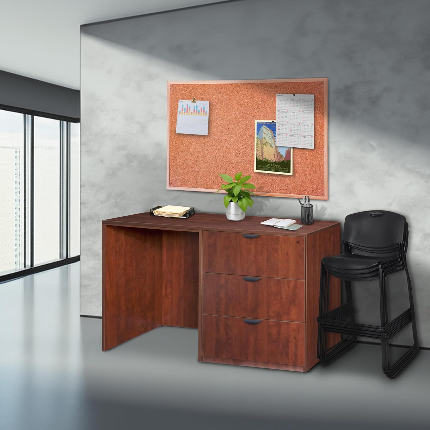 Regency Legacy Stand Up Side to Side Lateral File/Desk- Cherry