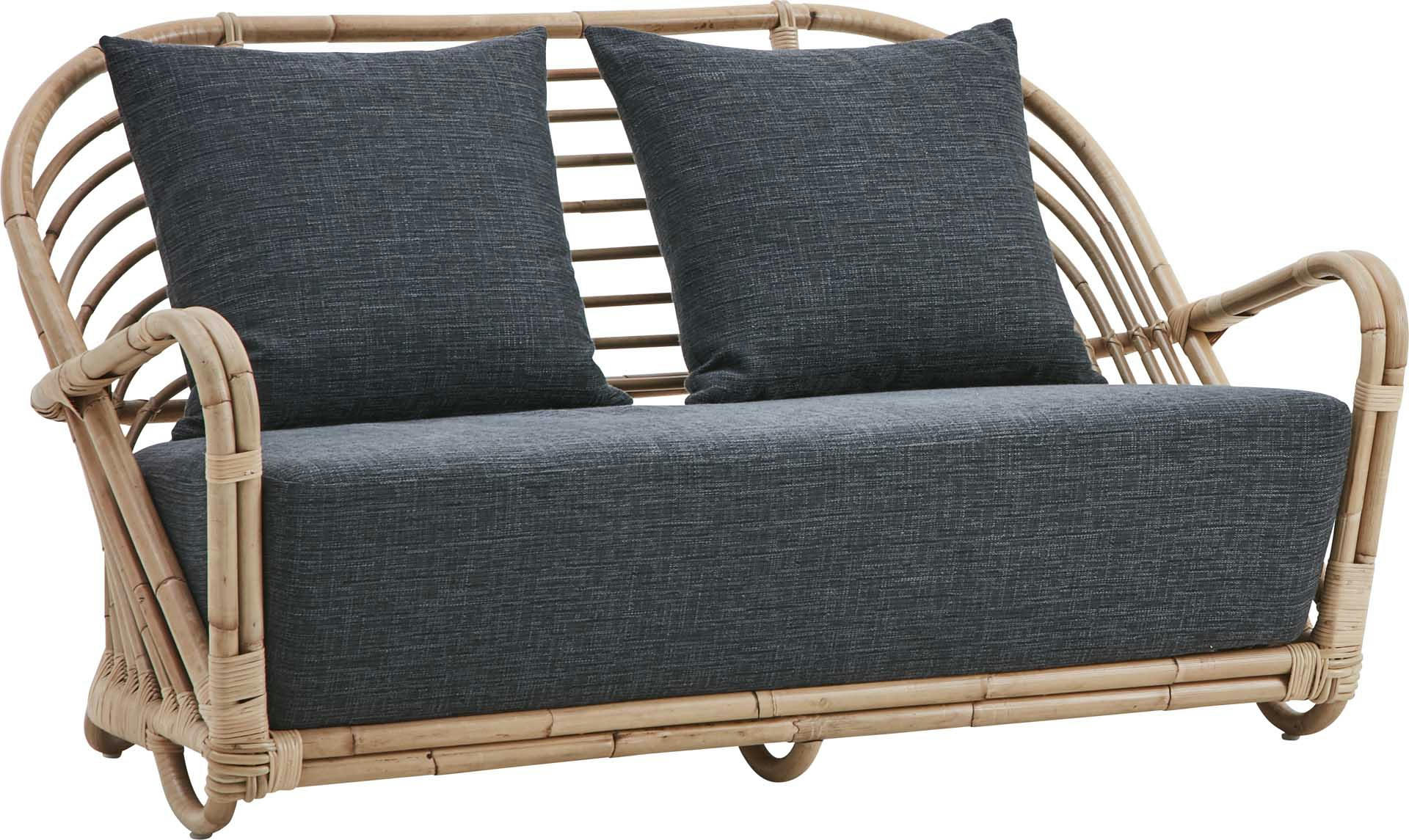 CHARLOTTENBOURG - Canapé fixe 2 places en rotin naturel tressé à la main