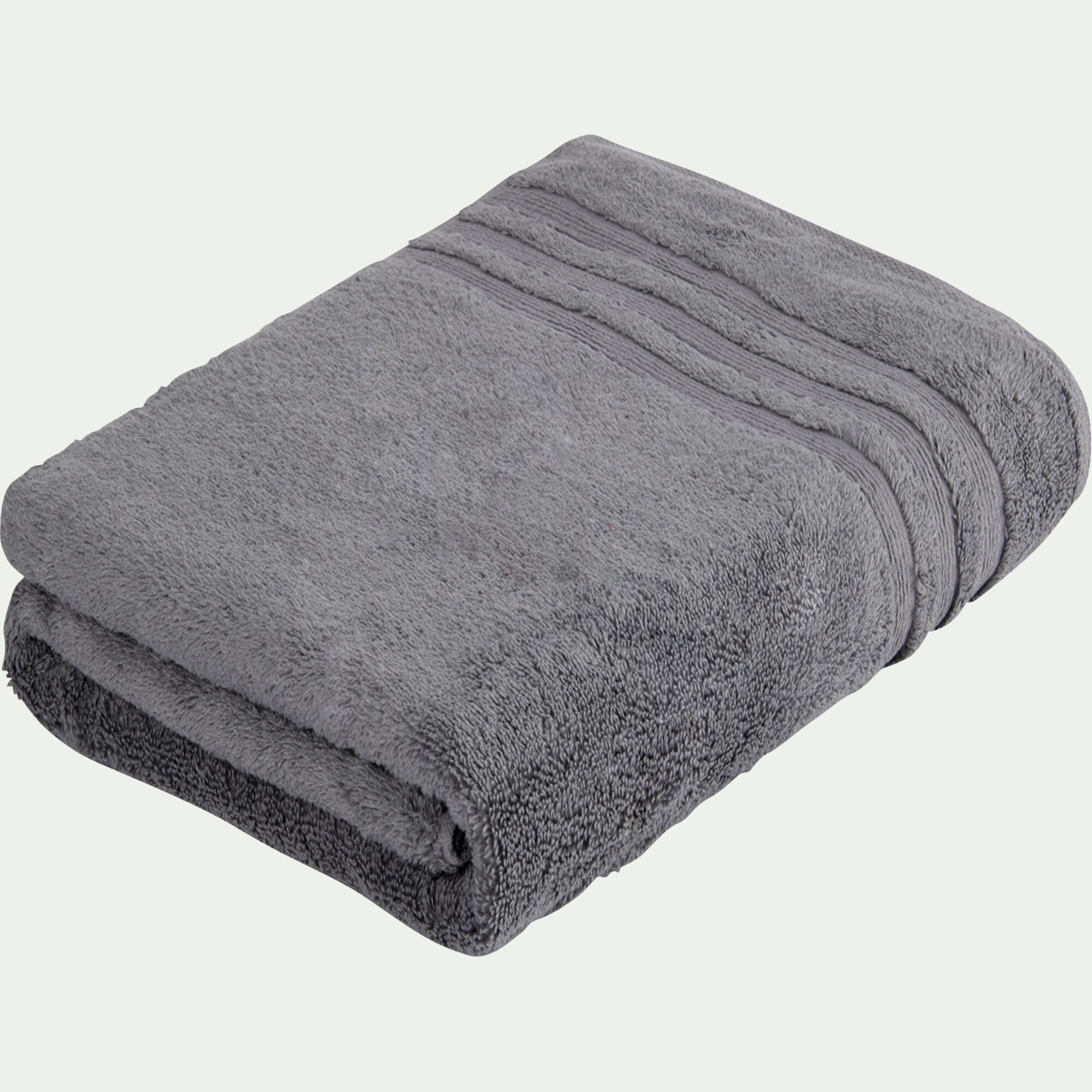 NOUN - Drap de bain bouclette en coton - gris anthracite 100x150cm
