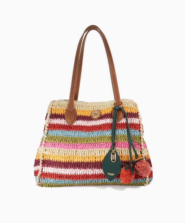 Devotedly Multi - Raffia Double Grab Handle Tote Bag