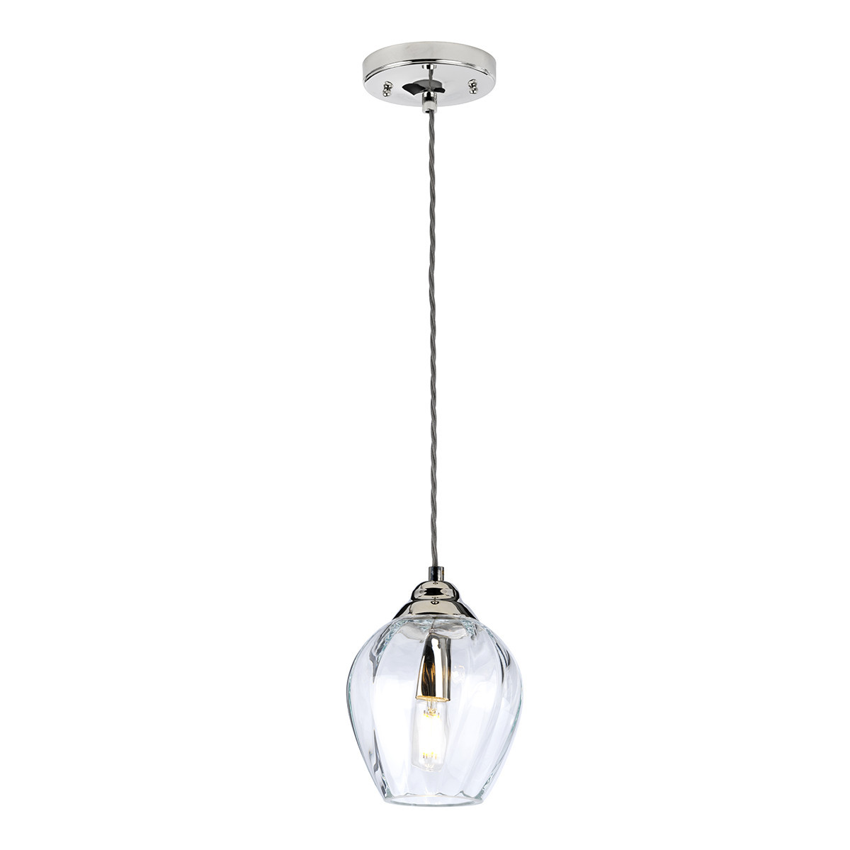 Lampa wisząca polerowany nikiel Tiber 1xE27x60W Elstead