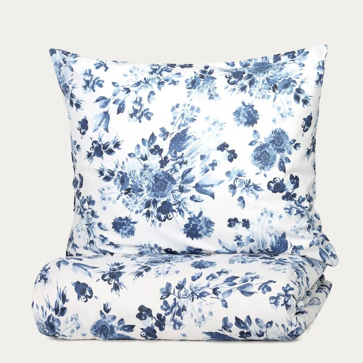 Pościel SORLI bawełniana w niebieskie kwiaty 135x200   1*80x80 cm