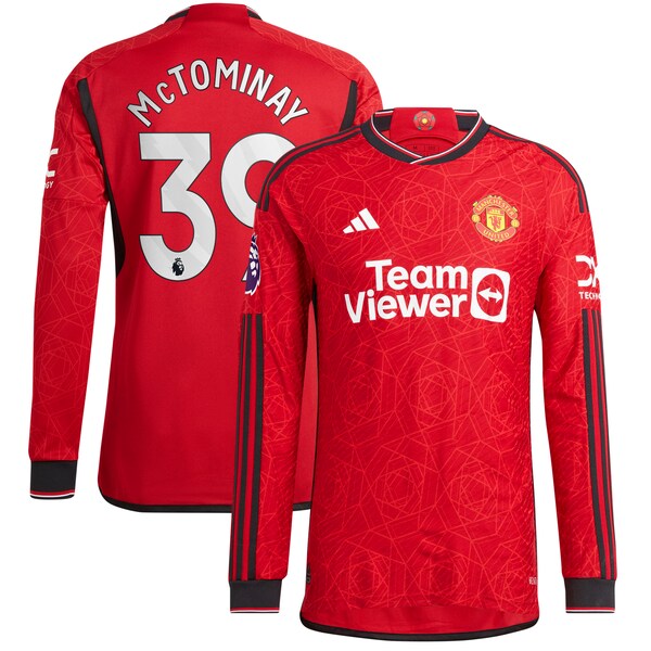 Scott McTominay Manchester United adidas 2023/24 Home Authentic Long Sleeve Player Jersey - Red/Green