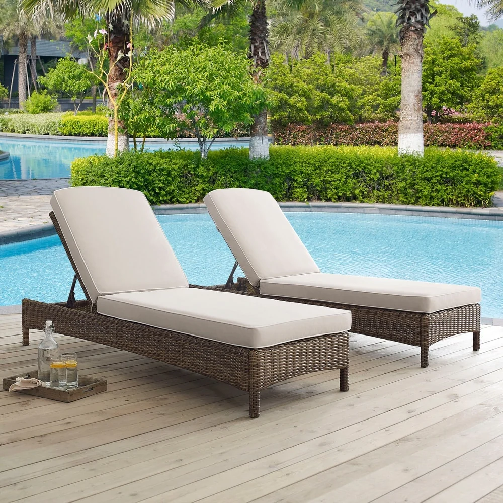 Crosley Bradenton Chaise Lounge with Sand Cushions