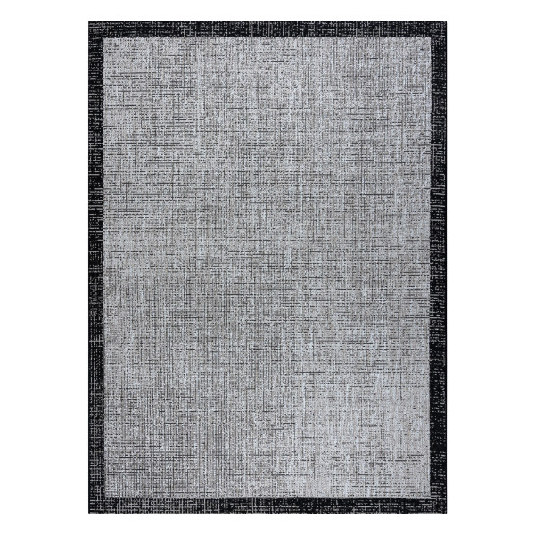 DYWAN SZNURKOWY SIZAL FLOORLUX 20401 Ramka srebrny / czarny 120x170 cm