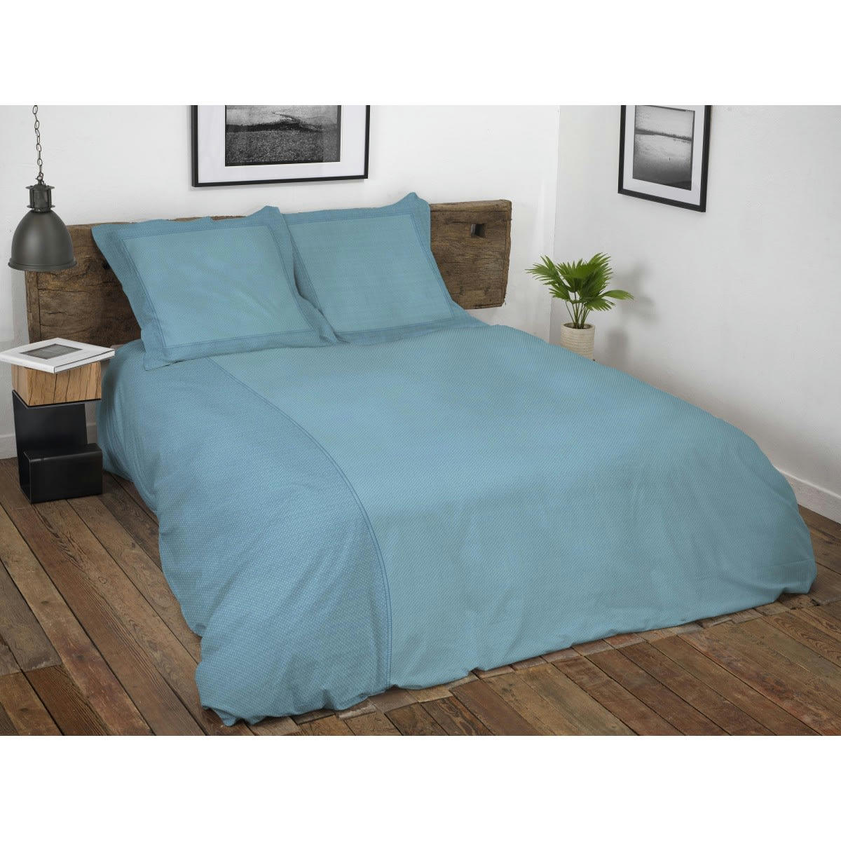 LE FUKUOKA - LE FUKUOKA Parure de couette 100% coton - Bleu - 220x240 cm