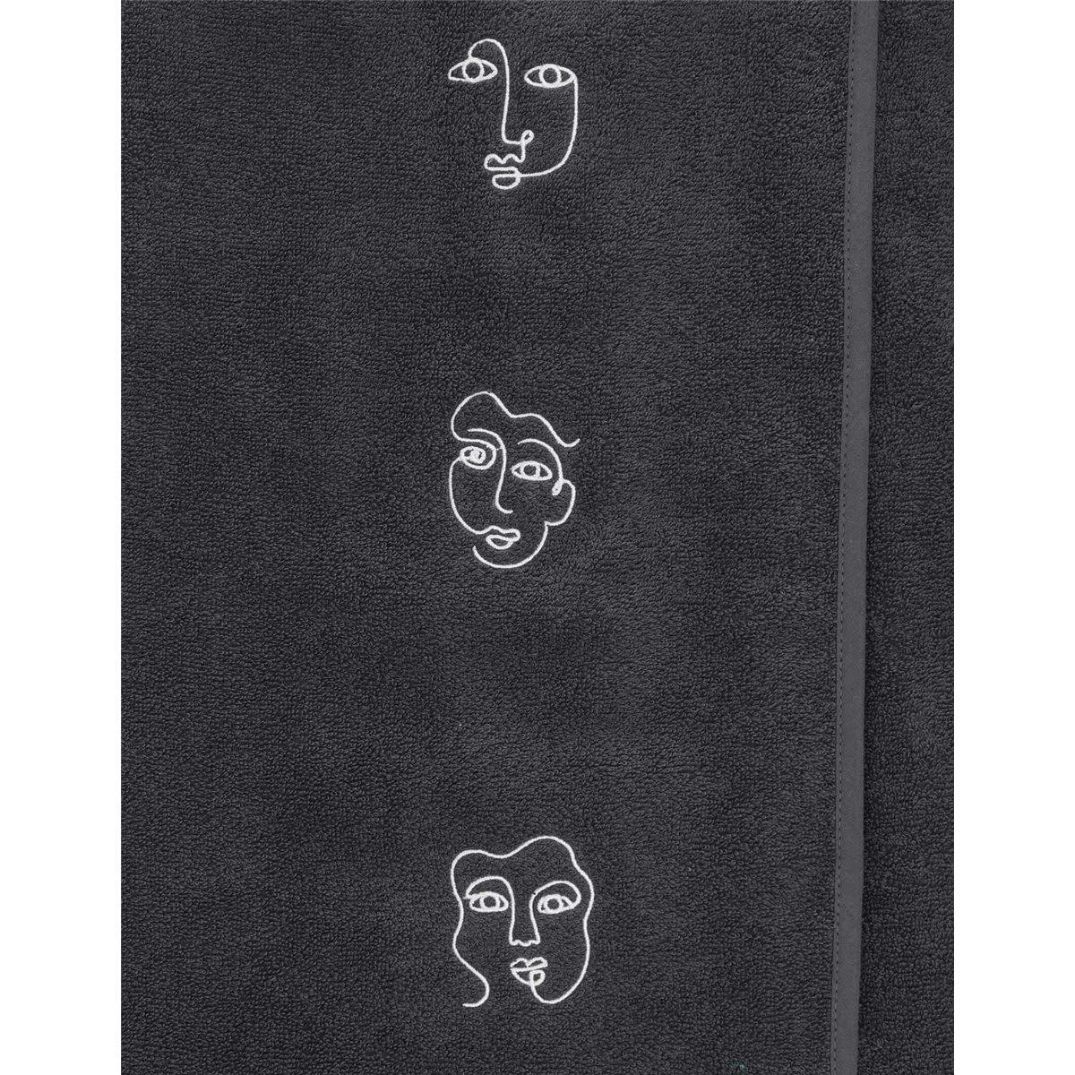 VISAGES - Paréo de bain en coton Carbone Taille unique