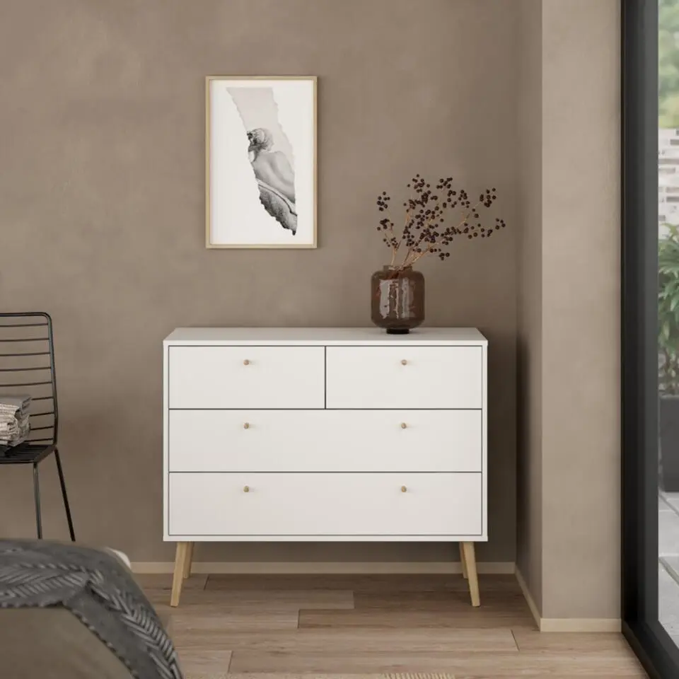 CaliCosy - TARP Ladekast 4 laden - Wit - 39,1x98,7x81,7 cm