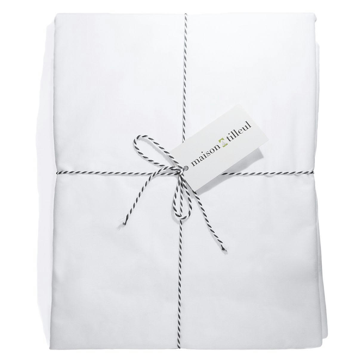 CÉLESTE - CÉLESTE - Drap housse en percale de coton blanche 2 places 160x200 cm