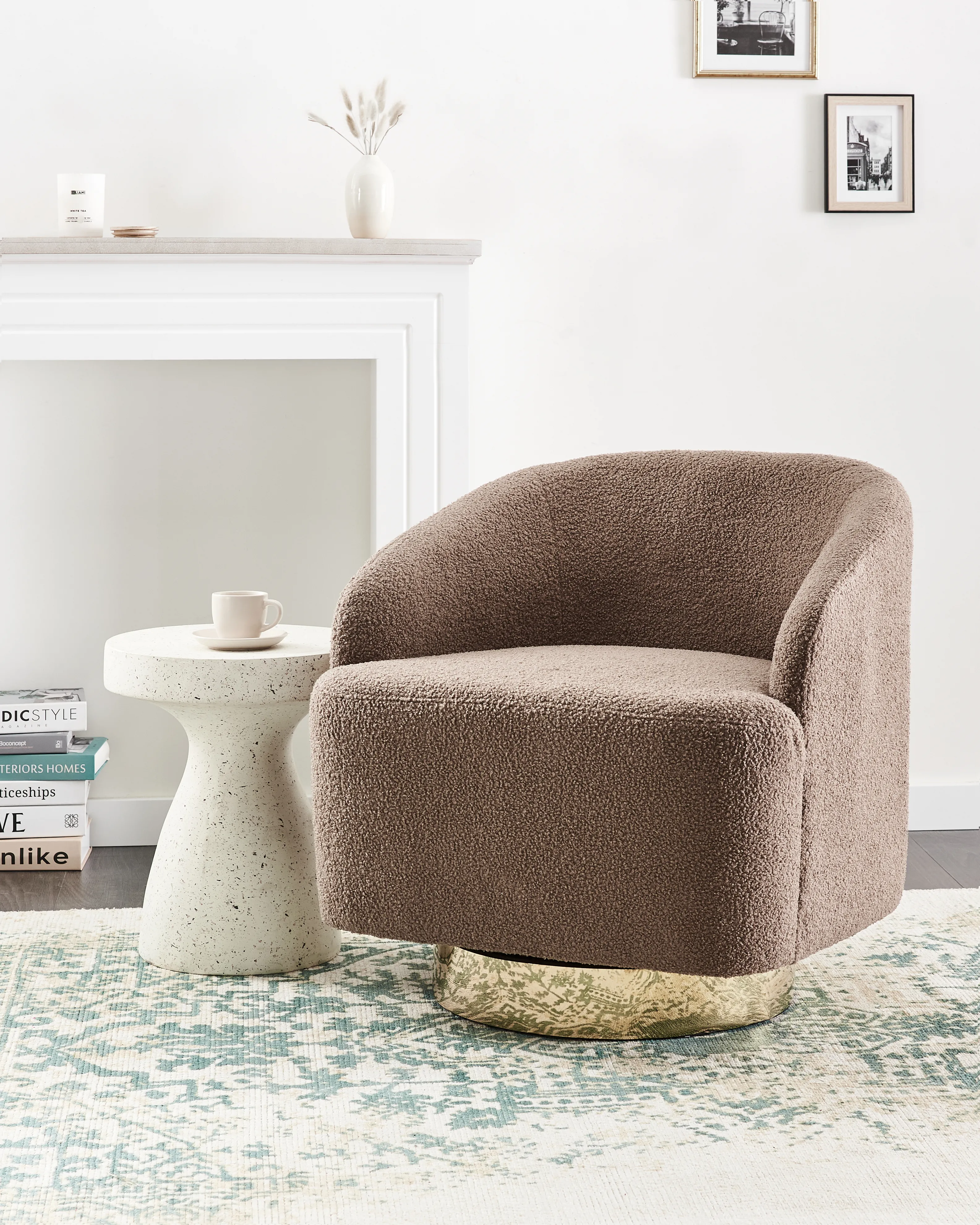 Armchair LAVIK Fabric Brown