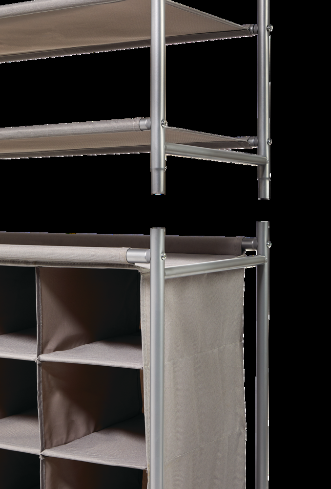 type A Stackable Ease 16-Compartment Shoe Organizer, Holds up to 16 Pairs of Shoes, Grey