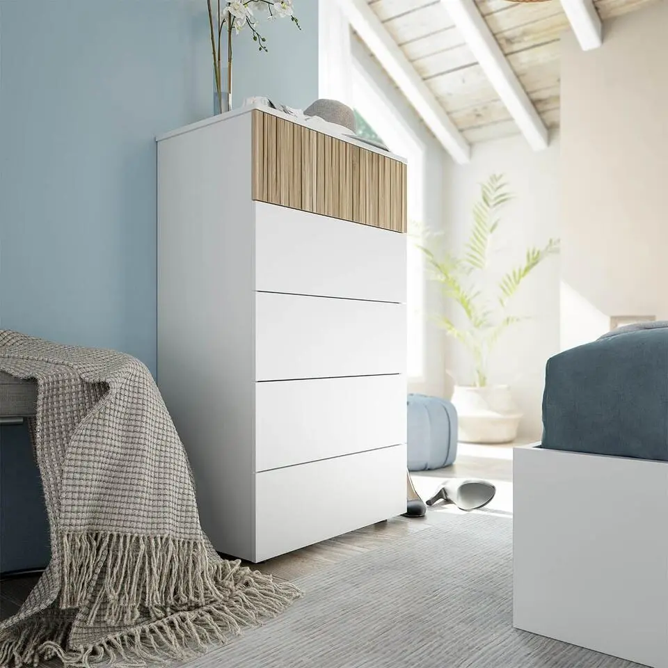 Calicosy - ETHNA Ladekast - Wit - 40x61x109 cm