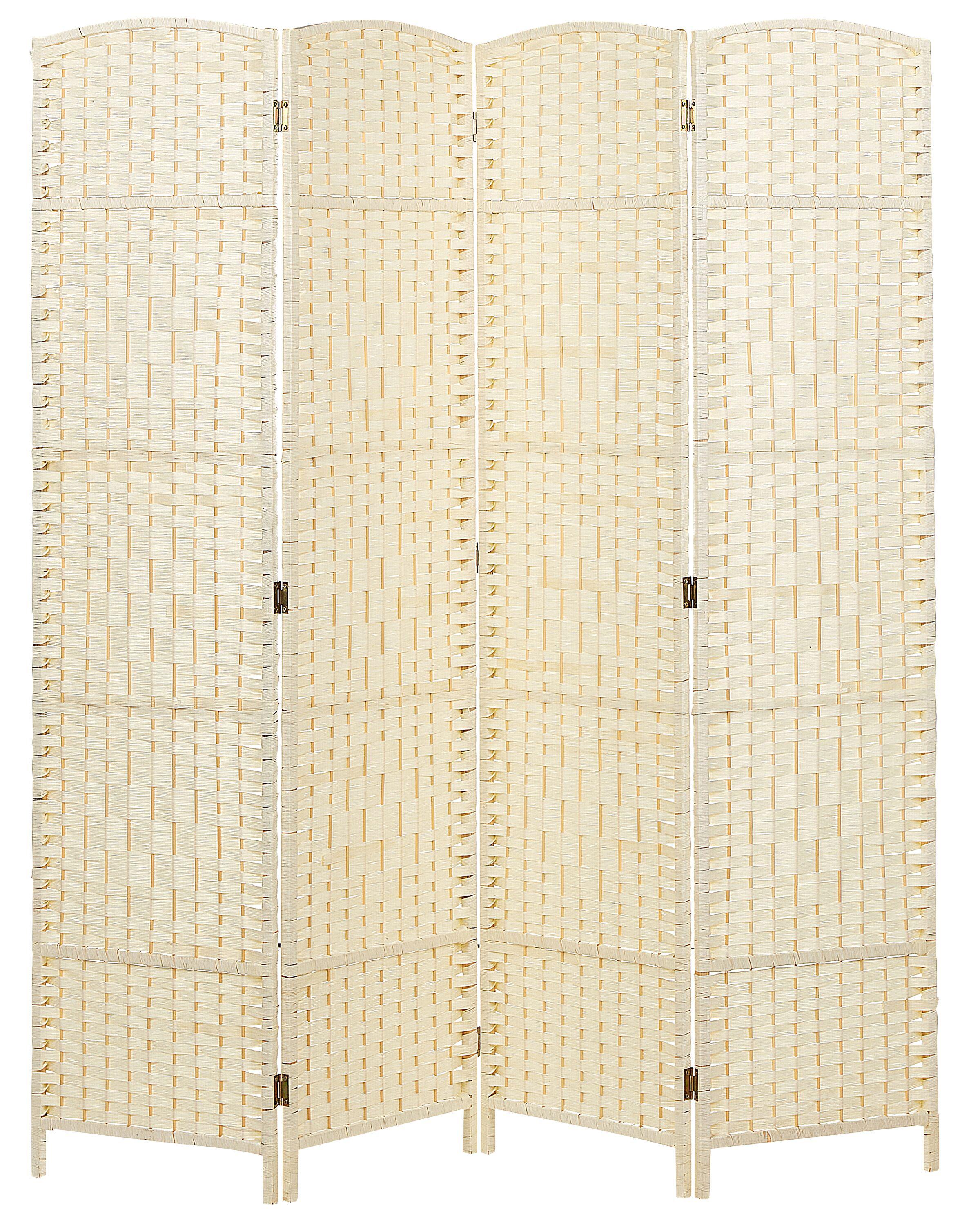 4 Panel Room Divider LAPPAGO Light Beige 163 cm 170 cm