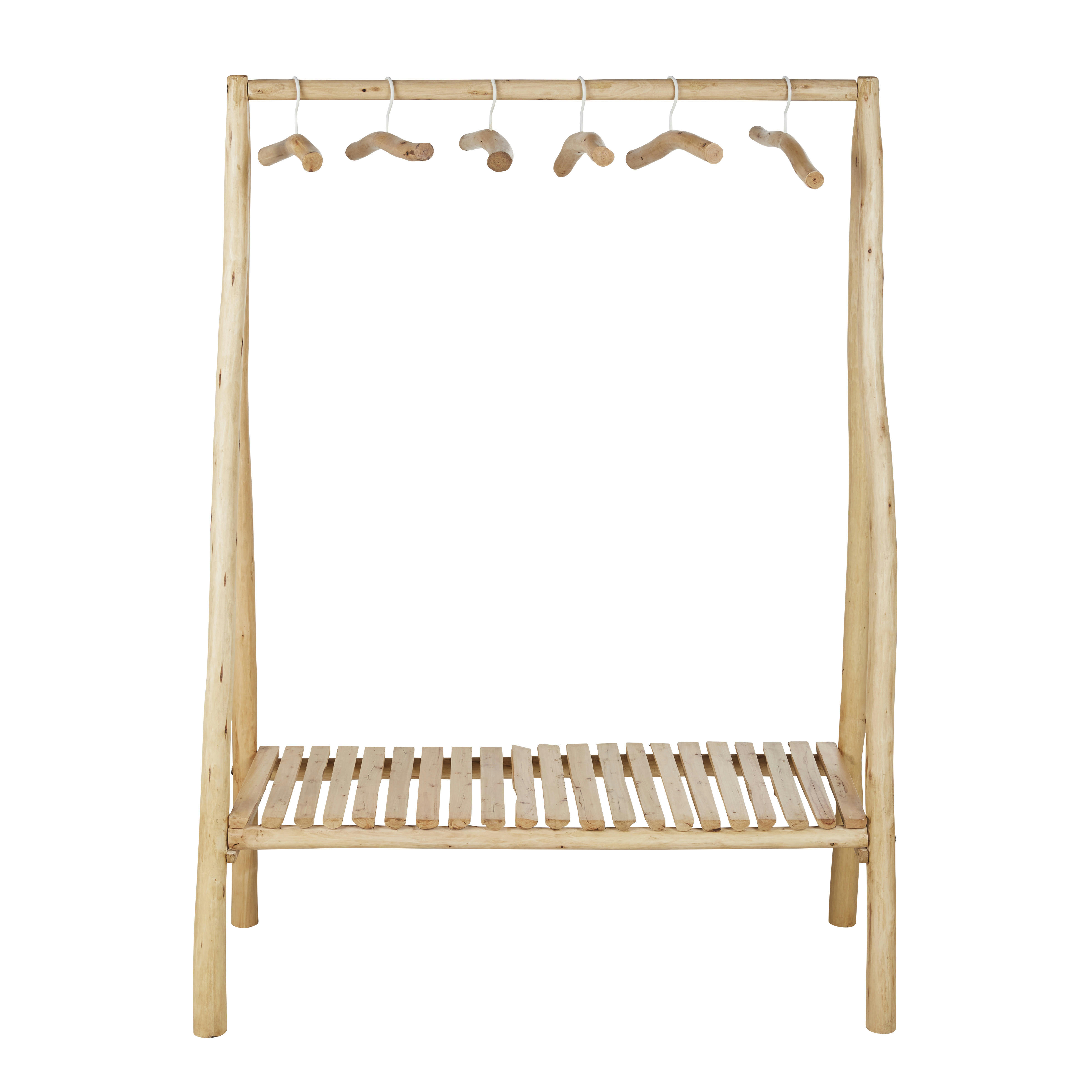 Ikast - Portant en eucalyptus et 6 cintres