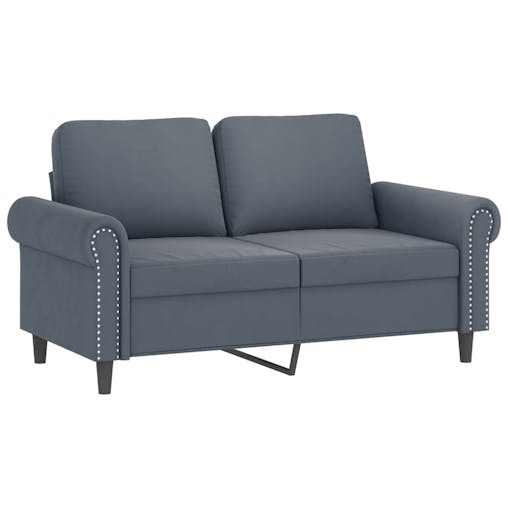 NNEVL 3 Piece Sofa Set with Pillows Dark Grey Velvet