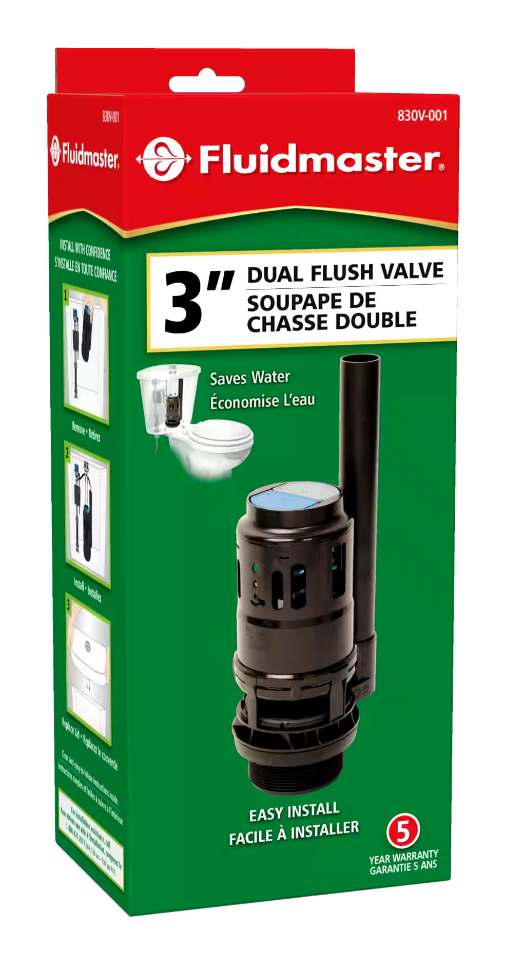 Fluildmaster Dual Toilet Replacement Flush Valve