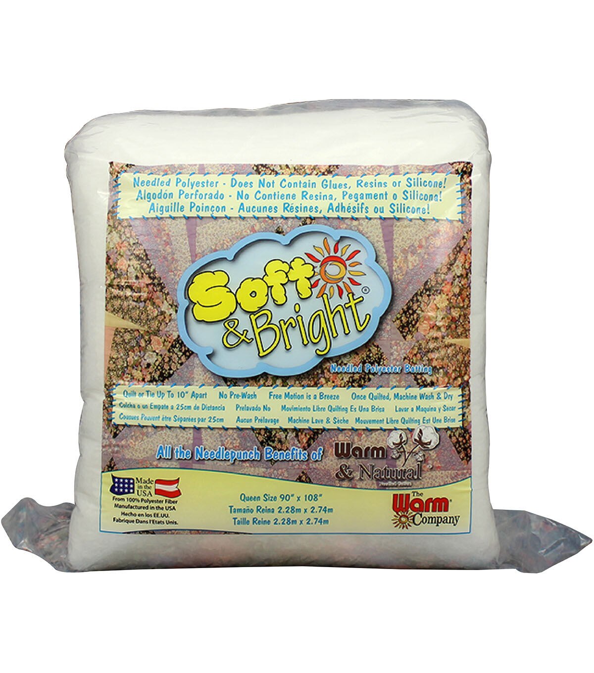 The Warm Company Soft & Bright Queen Size Needled Polyester Batting