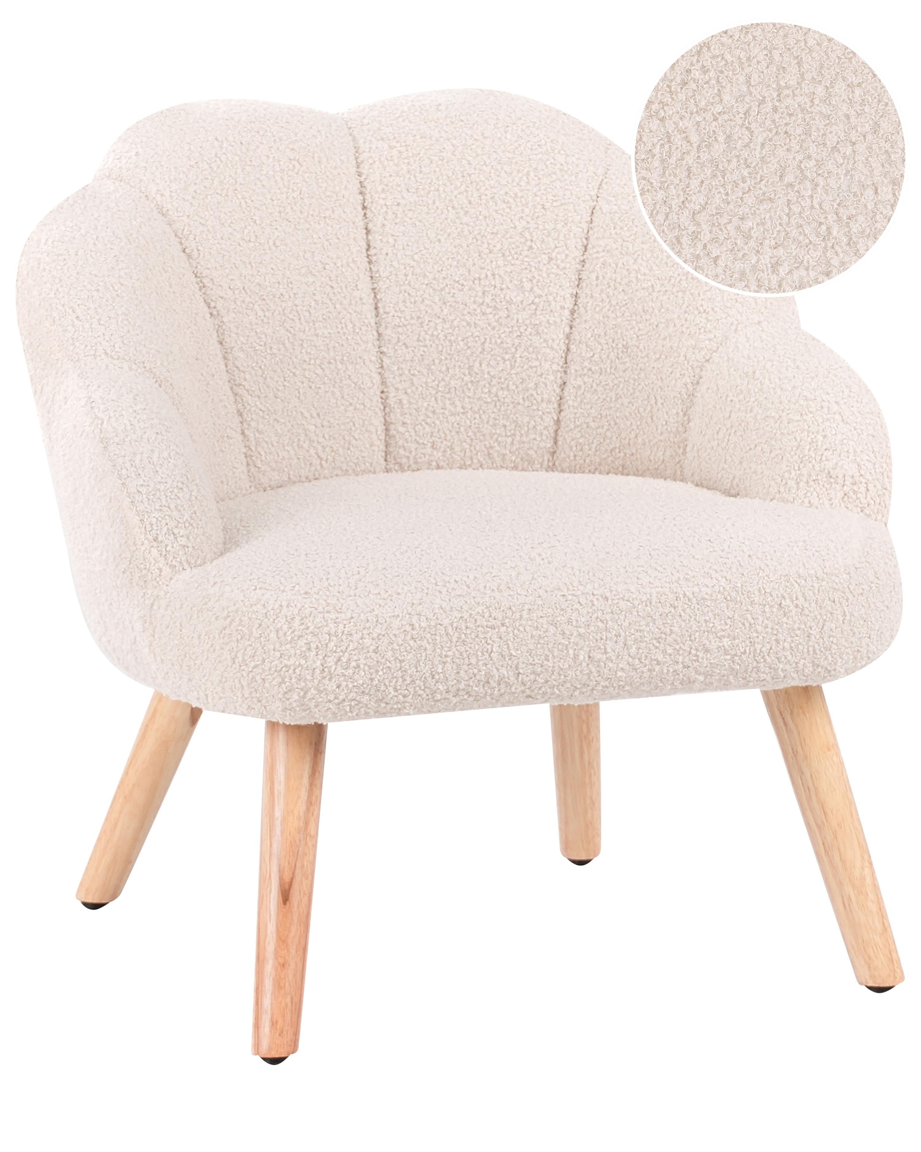 Kids Armchair MILAND Boucle Light Beige