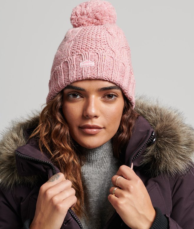 Cable Knit Bobble Beanie