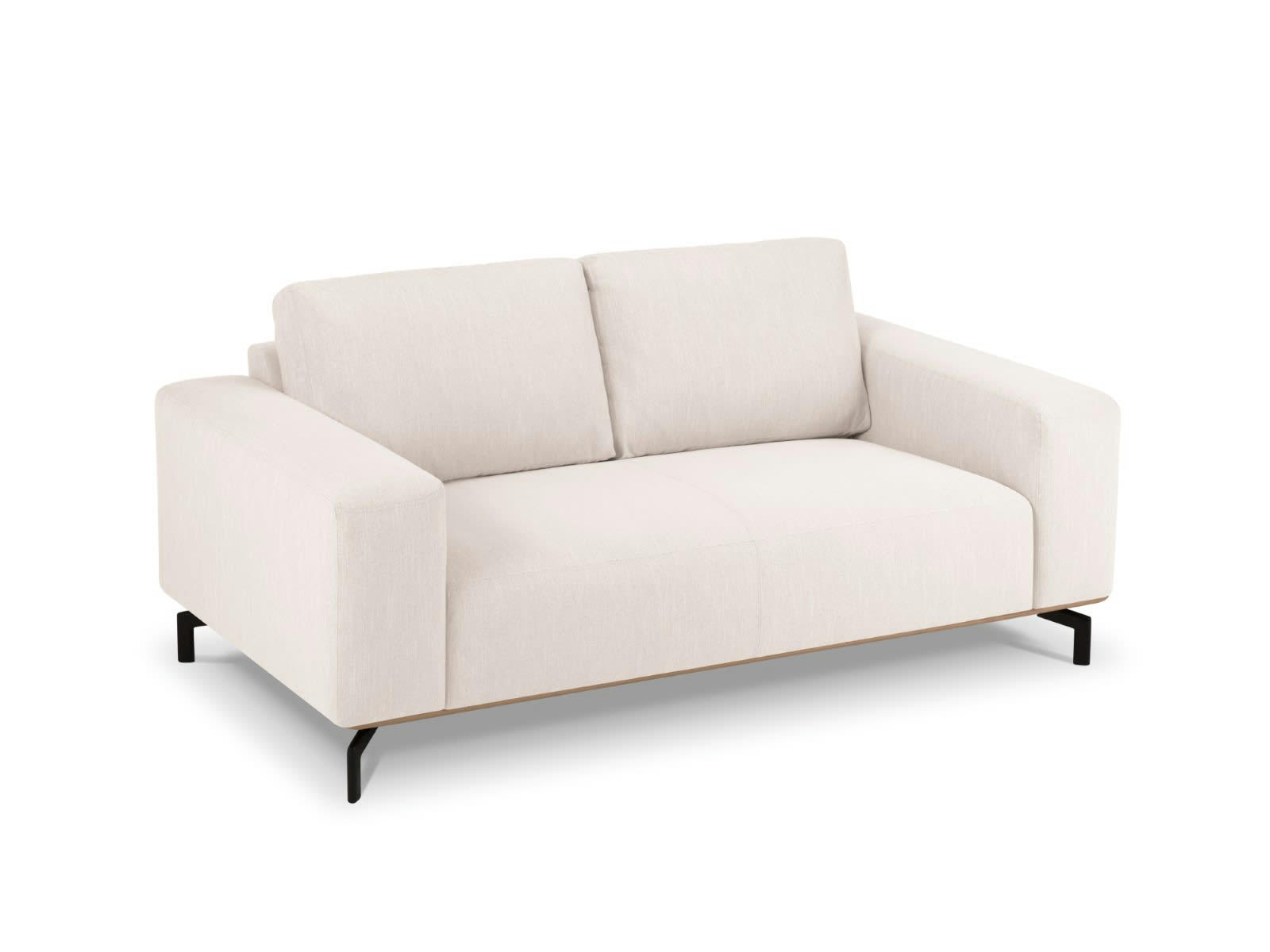 MARC - Canapé 2 places en Tissu Structurel Beige Clair