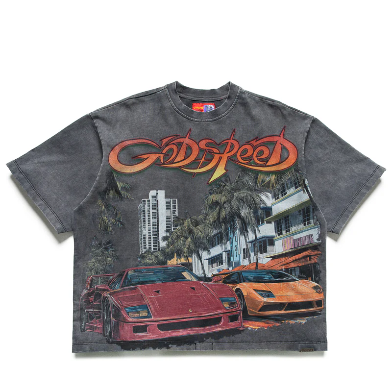 Godspeed New York South Beach Drive Miami Superrun Tee - Grey Wash