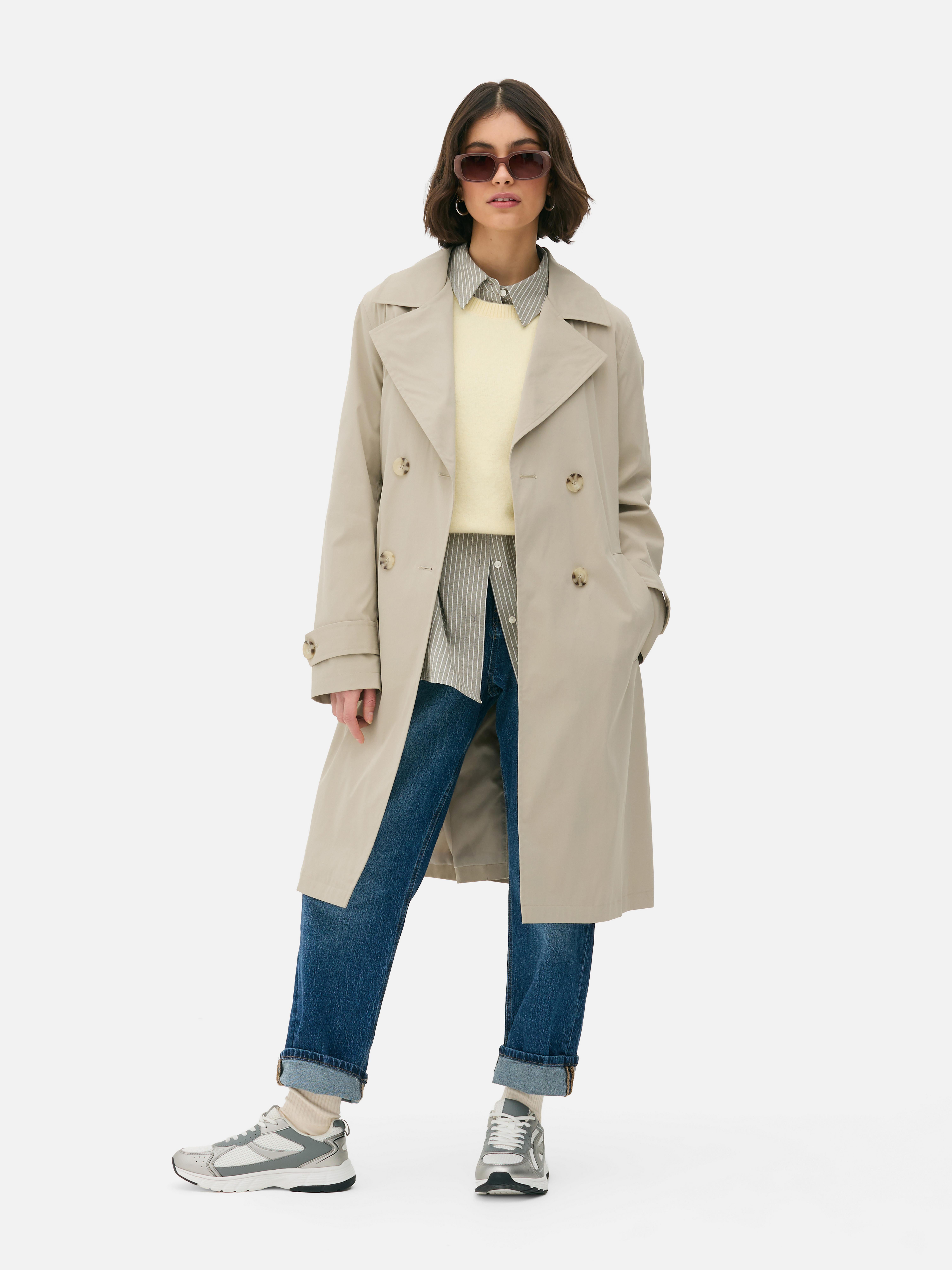 Double-Breasted Belted Trench