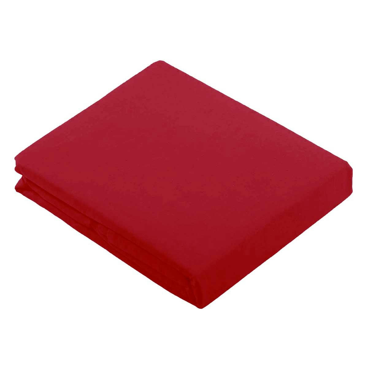 - Drap plat uni en 100 % coton coton rouge  x