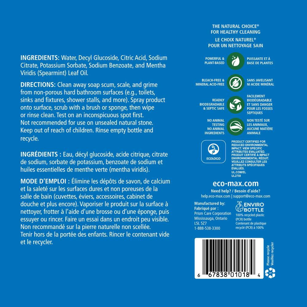 Eco-Max Bath Cleaner, 800-mL