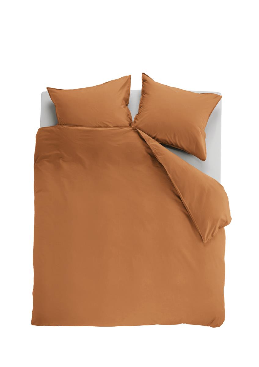 Ambiante Cotton Uni dekbedovertrek - Effen - Tweepersoons - 200x200/220 cm - Oranje