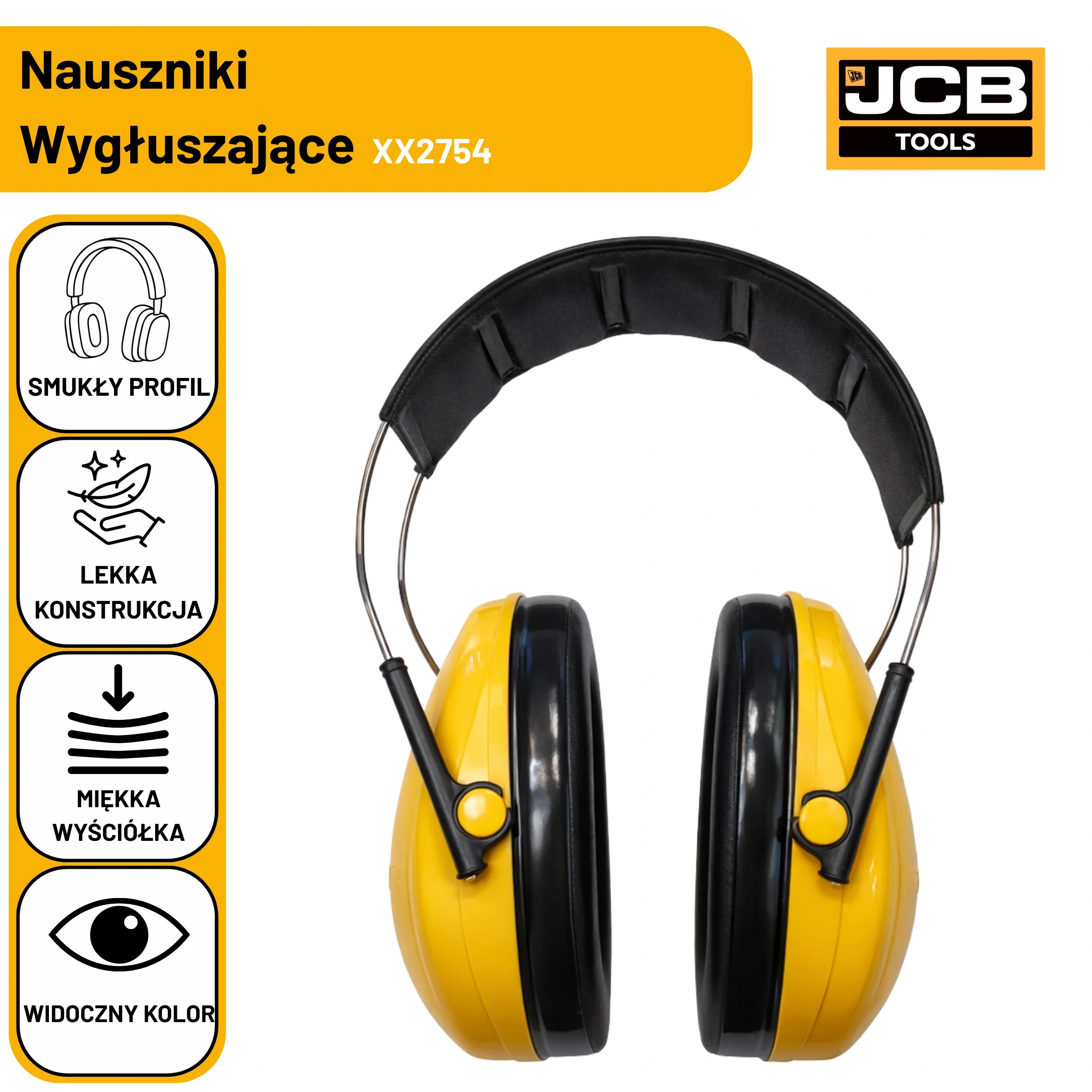 JCB Nauszniki Wygłuszające SNR 27dB Ochrona Słuchu