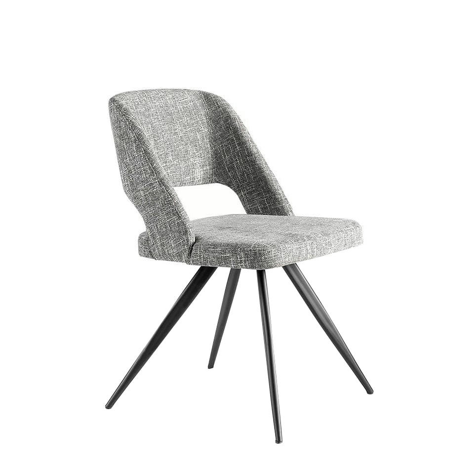 - Chaise en tissu et pieds en acier noir