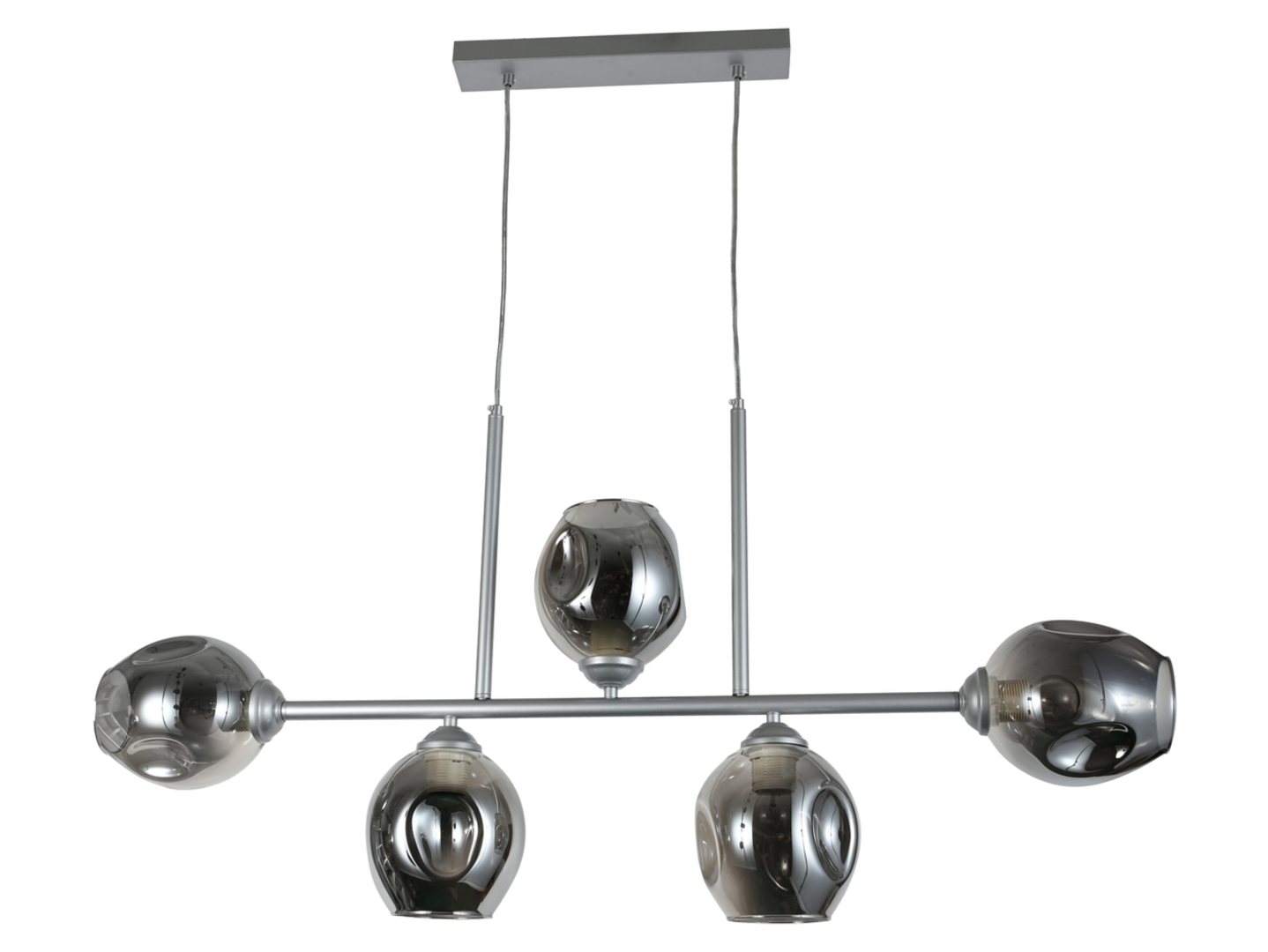 Lampa wisząca Liza 5-punktowa stalowa srebrna