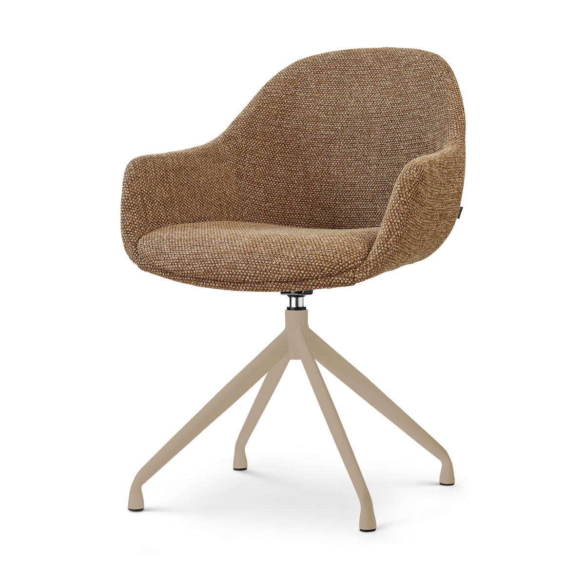 Nolon Nola-Mae draaibare eetkamerstoel bruin blend beige onderstel