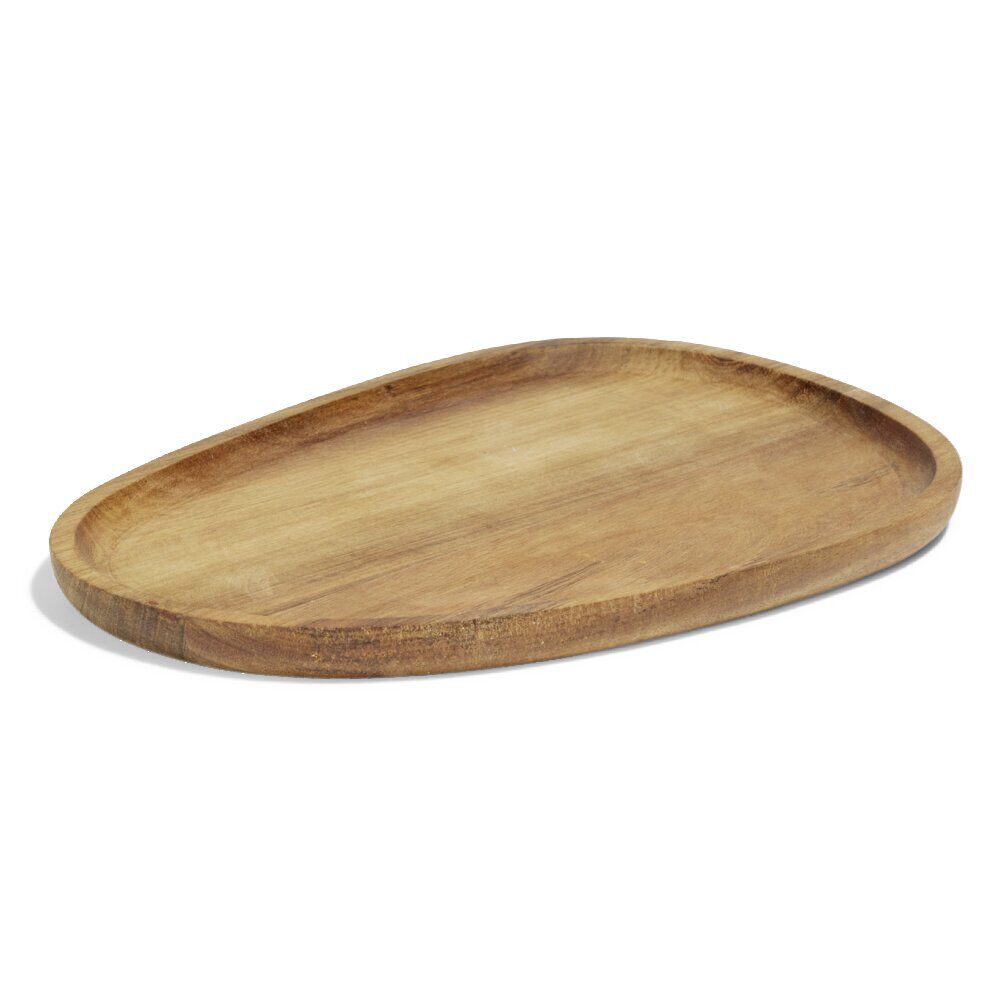 Plateau en bois d'acacia ovale 25x34cm