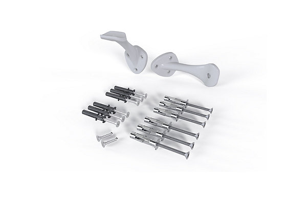 2 supports muraux   fixations pour rampe d’escalier gris clair Alumin'home