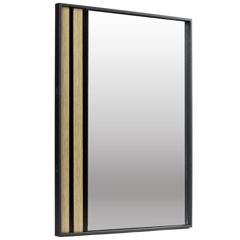 Miroir Kioto bord bois et verre marron et noir 50x70cm