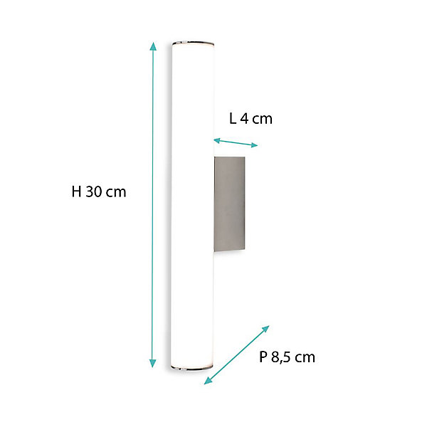 Applique de salle de bain 30 cm chrome - Voltman